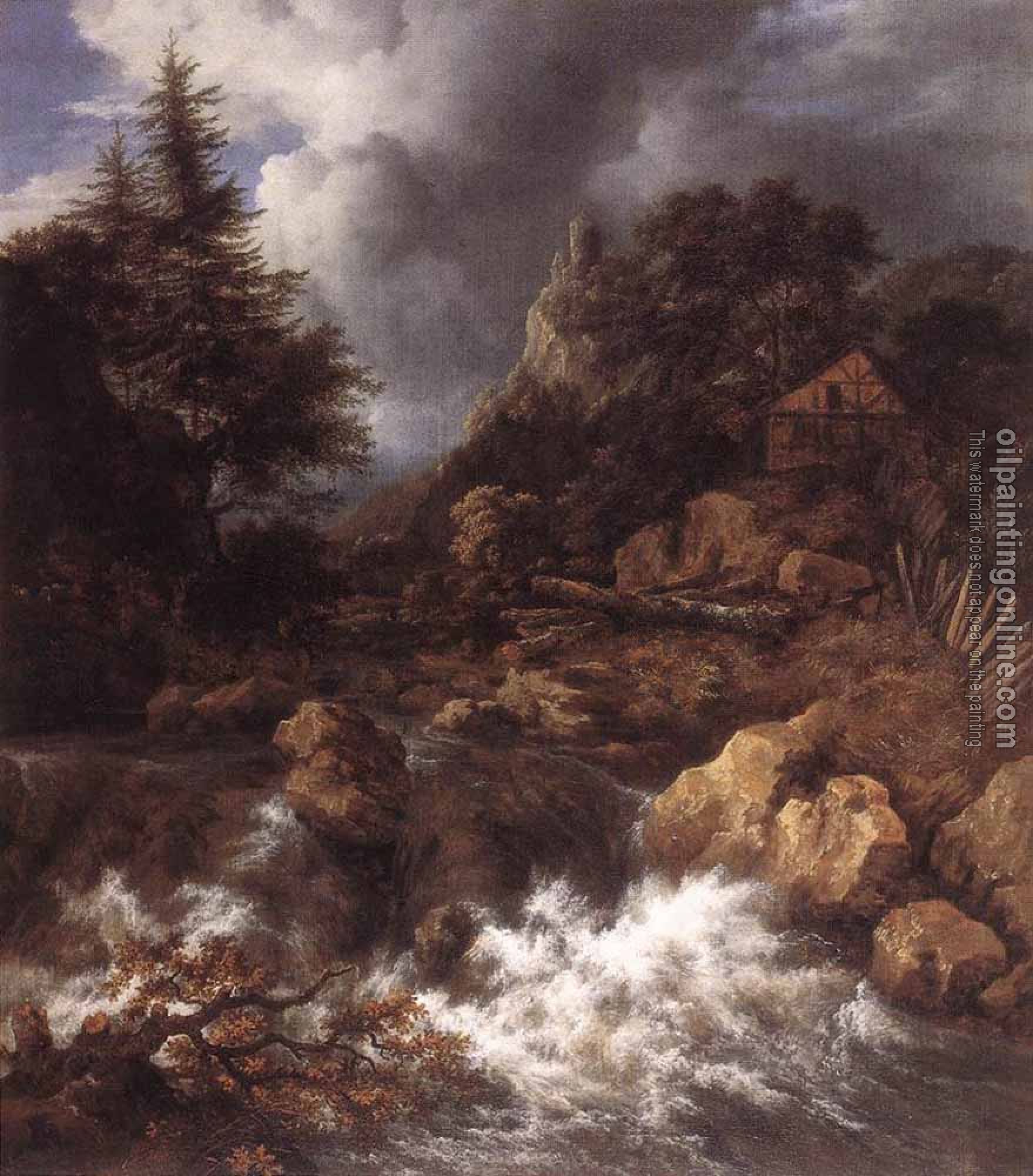 Jacob van Ruisdael - Waterfall In A Mountainous Northern Landscape